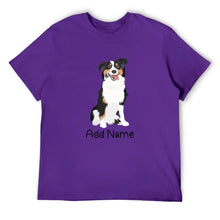 Load image into Gallery viewer, Personalized Australian Shepherd Dad Cotton T Shirt-Apparel-Apparel, Australian Shepherd, Dog Dad Gifts, Personalized, Shirt, T Shirt-Men&#39;s Cotton T Shirt-Purple-Medium-18