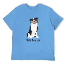 Load image into Gallery viewer, Personalized Australian Shepherd Dad Cotton T Shirt-Apparel-Apparel, Australian Shepherd, Dog Dad Gifts, Personalized, Shirt, T Shirt-Men&#39;s Cotton T Shirt-Sky Blue-Medium-2