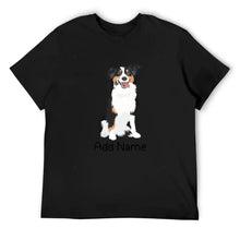 Load image into Gallery viewer, Personalized Australian Shepherd Dad Cotton T Shirt-Apparel-Apparel, Australian Shepherd, Dog Dad Gifts, Personalized, Shirt, T Shirt-Men&#39;s Cotton T Shirt-Black-Medium-9