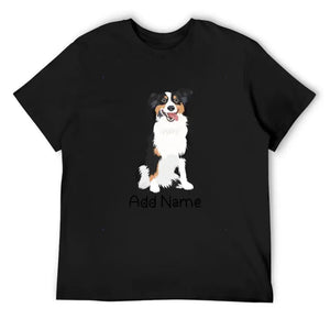 Personalized Australian Shepherd Dad Cotton T Shirt-Apparel-Apparel, Australian Shepherd, Dog Dad Gifts, Personalized, Shirt, T Shirt-Men's Cotton T Shirt-Black-Medium-9