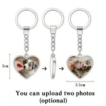 Load image into Gallery viewer, Personalized Australian Shepherd Keychain - Heart Shaped - Double-Sided Glass-Key Chain-Accessories,Australian Shepherd,Keychain,Upload Photo-2