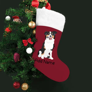 Personalized Australian Shepherd Large Christmas Stocking-Christmas Ornament-Australian Shepherd, Christmas, Home Decor, Personalized-Large Christmas Stocking-Christmas Red-One Size-2