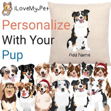 Load image into Gallery viewer, Personalized Australian Shepherd Linen Pillowcase-Home Decor-Australian Shepherd, Dog Dad Gifts, Dog Mom Gifts, Home Decor, Personalized, Pillows-1