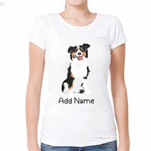 Load image into Gallery viewer, Personalized Australian Shepherd T Shirt for Women-Personalized Dog Gifts-Apparel, Australian Shepherd, Dog Mom Gifts, Personalized, Shirt, T Shirt-Modal T-Shirts-White-XL-2