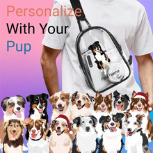 Load image into Gallery viewer, Australian Shepherd transparent-sling-bag-multi