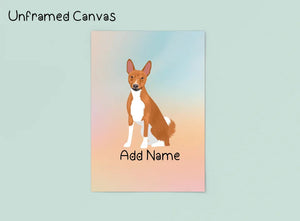 Personalized Basenji Canvas Print Poster-Art-Basenji-Canvas Poster-Light Canvas - Unframed-8x10-2