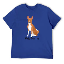 Load image into Gallery viewer, Personalized Basenji Dad Cotton T Shirt-Apparel-Apparel, Basenji, Dog Dad Gifts, Personalized, Shirt, T Shirt-Men&#39;s Cotton T Shirt-Blue-Medium-11