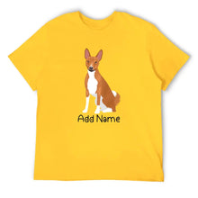 Load image into Gallery viewer, Personalized Basenji Dad Cotton T Shirt-Apparel-Apparel, Basenji, Dog Dad Gifts, Personalized, Shirt, T Shirt-Men&#39;s Cotton T Shirt-Yellow-Medium-13