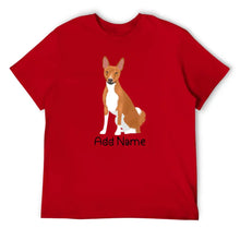 Load image into Gallery viewer, Personalized Basenji Dad Cotton T Shirt-Apparel-Apparel, Basenji, Dog Dad Gifts, Personalized, Shirt, T Shirt-Men&#39;s Cotton T Shirt-Red-Medium-14