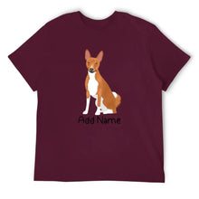 Load image into Gallery viewer, Personalized Basenji Dad Cotton T Shirt-Apparel-Apparel, Basenji, Dog Dad Gifts, Personalized, Shirt, T Shirt-Men&#39;s Cotton T Shirt-Maroon-Medium-15