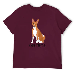 Personalized Basenji Dad Cotton T Shirt-Apparel-Apparel, Basenji, Dog Dad Gifts, Personalized, Shirt, T Shirt-Men's Cotton T Shirt-Maroon-Medium-15