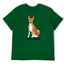 Load image into Gallery viewer, Personalized Basenji Dad Cotton T Shirt-Apparel-Apparel, Basenji, Dog Dad Gifts, Personalized, Shirt, T Shirt-Men&#39;s Cotton T Shirt-Green-Medium-16