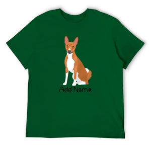 Personalized Basenji Dad Cotton T Shirt-Apparel-Apparel, Basenji, Dog Dad Gifts, Personalized, Shirt, T Shirt-Men's Cotton T Shirt-Green-Medium-16