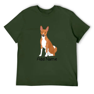 Personalized Basenji Dad Cotton T Shirt-Apparel-Apparel, Basenji, Dog Dad Gifts, Personalized, Shirt, T Shirt-Men's Cotton T Shirt-Army Green-Medium-17