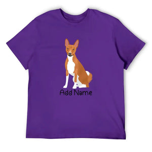 Personalized Basenji Dad Cotton T Shirt-Apparel-Apparel, Basenji, Dog Dad Gifts, Personalized, Shirt, T Shirt-Men's Cotton T Shirt-Purple-Medium-18