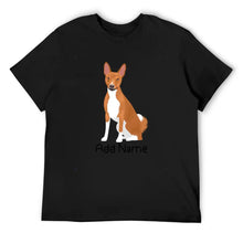 Load image into Gallery viewer, Personalized Basenji Dad Cotton T Shirt-Apparel-Apparel, Basenji, Dog Dad Gifts, Personalized, Shirt, T Shirt-Men&#39;s Cotton T Shirt-Black-Medium-9