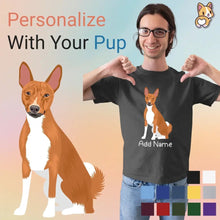 Load image into Gallery viewer, Personalized Basenji Dad Cotton T Shirt-Apparel-Apparel, Basenji, Dog Dad Gifts, Personalized, Shirt, T Shirt-1