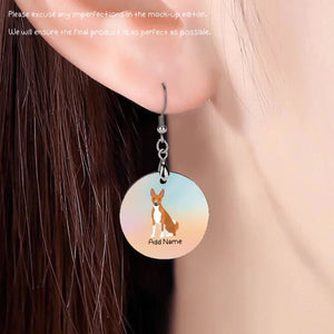 Personalized Basenji Dog Mom Earrings-Dog Themed Jewellery-Basenji-Personalized Dog Mom Earrings-Round-One Size-4