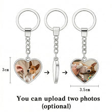 Load image into Gallery viewer, Personalized Basenji Keychain - Heart Shaped - Double-Sided Glass-Key Chain-Accessories,Basenji,Keychain,Upload Photo-2