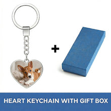Load image into Gallery viewer, Personalized Basenji Keychain - Heart Shaped - Double-Sided Glass-Key Chain-Accessories,Basenji,Keychain,Upload Photo-3