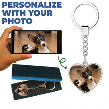 Load image into Gallery viewer, Personalized Basenji Keychain - Heart Shaped - Double-Sided Glass-Key Chain-Accessories,Basenji,Keychain,Upload Photo-Only Keychain-1