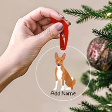 Load image into Gallery viewer, Personalized Basenji Love Christmas Tree Ornaments-Christmas Ornament-Basenji, Christmas, Personalized-Christmas Tree Ornaments-Transparent-3.5&quot; or 8.9 cm-2