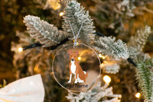 Load image into Gallery viewer, Personalized Basenji Love Christmas Tree Ornaments-Christmas Ornament-Basenji, Christmas, Personalized-Christmas Tree Ornaments-Transparent-3.5&quot; or 8.9 cm-3