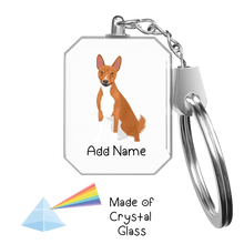 Load image into Gallery viewer, Personalized Basenji Love Crystal Glass Keychain-Accessories-Basenji-Crystal Keychain-Glass Crystal-One Size-2