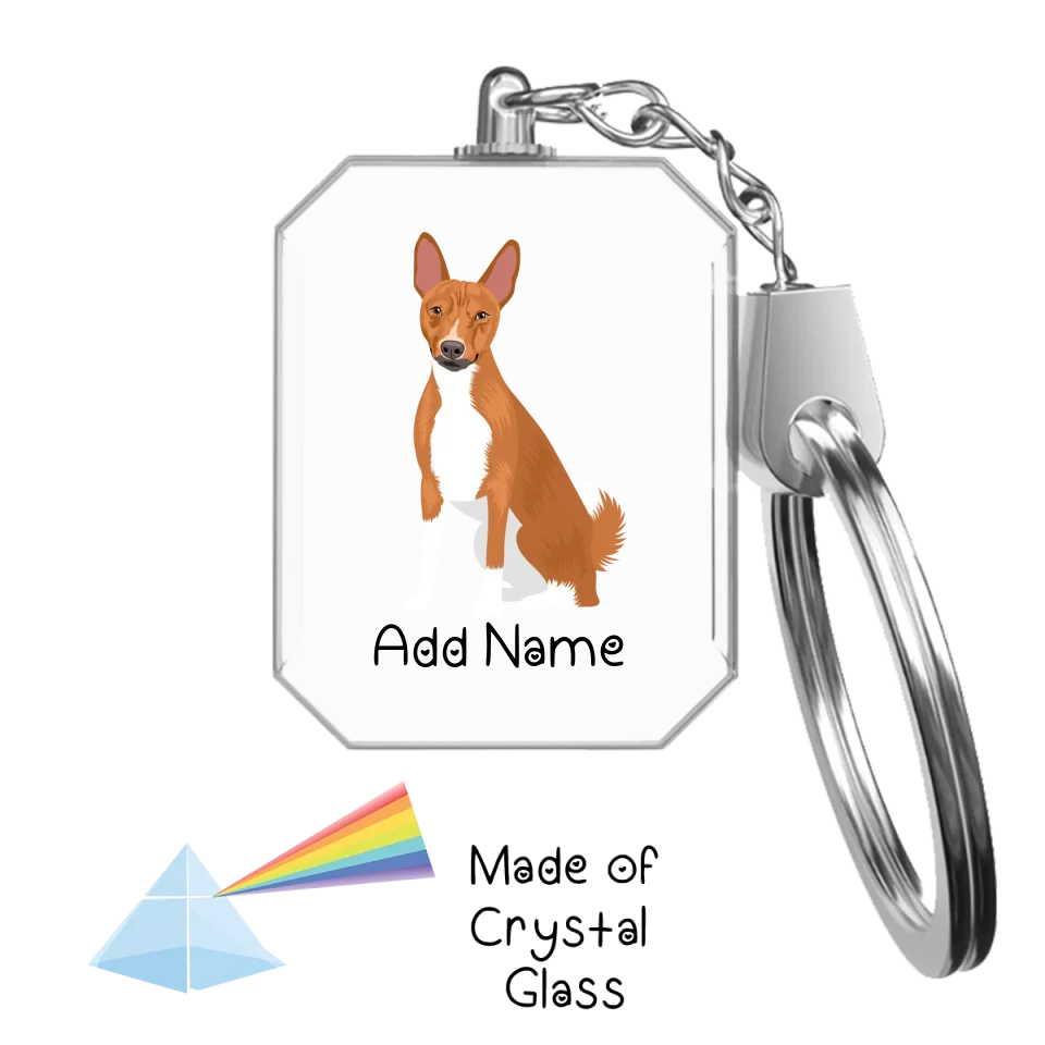 Personalized Basenji Love Crystal Glass Keychain-Accessories-Basenji-Crystal Keychain-Glass Crystal-One Size-2