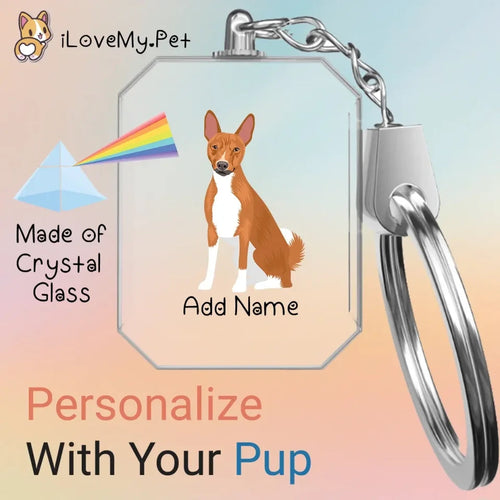 Basenji crystal-keychain-single