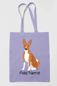 Personalized Basenji Love Zippered Tote Bag-Accessories-Accessories, Bags, Basenji, Dog Mom Gifts, Personalized-Zippered Tote Bag-Pastel Purple-Classic-2