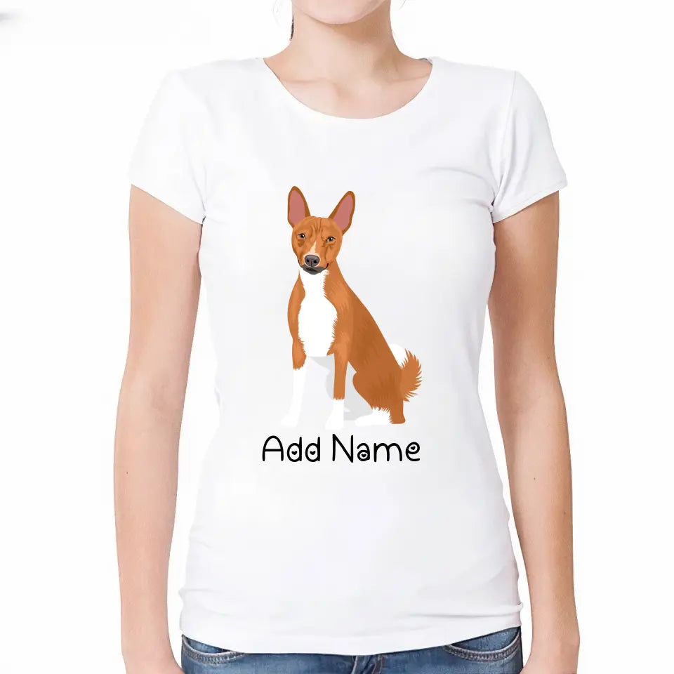 Personalized Basenji Mom T Shirt for Women-Customizer-Apparel, Basenji, Dog Mom Gifts, Personalized, Shirt, T Shirt-Modal T-Shirts-White-Small-2