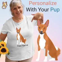 Load image into Gallery viewer, Personalized Basenji Mom T Shirt for Women-Customizer-Apparel, Basenji, Dog Mom Gifts, Personalized, Shirt, T Shirt-Modal T-Shirts-White-Small-1