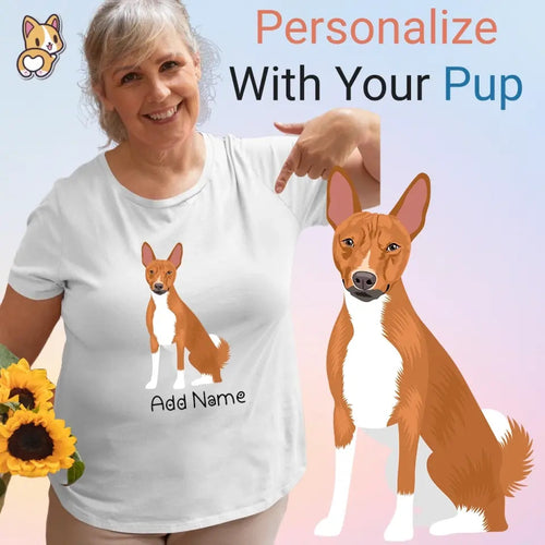 Personalized Basenji Mom T Shirt for Women-Customizer-Apparel, Basenji, Dog Mom Gifts, Personalized, Shirt, T Shirt-1