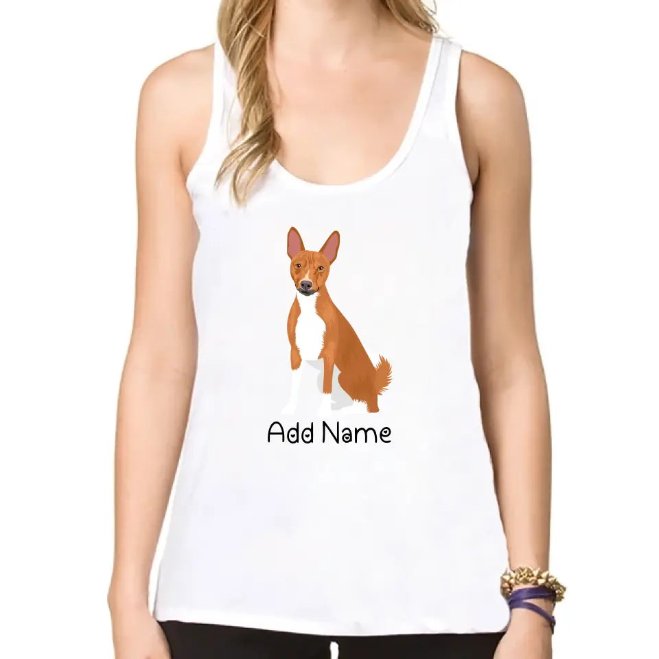 Personalized Basenji Mom Yoga Tank Top-Shirts & Tops-Apparel, Basenji, Dog Mom Gifts, Shirt, T Shirt-Yoga Tank Top-White-XS-2