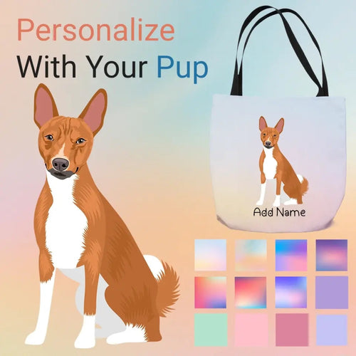 Personalized Basenji Small Tote Bag-Accessories-Accessories, Bags, Basenji, Dog Mom Gifts, Personalized-Small Tote Bag-Your Design-One Size-1