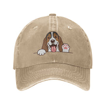 Load image into Gallery viewer, Personalized Basset Hound Baseball Cap - Waving Basset Hound Design - Match Your Dog's Coat Color-Hats &amp; Caps-Accessories,Baseball Caps,Basset Hound,Dog Dad Gifts,Dog Mom Gifts-Natural-One Size-4