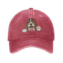 Load image into Gallery viewer, Personalized Basset Hound Baseball Cap - Waving Basset Hound Design - Match Your Dog's Coat Color-Hats &amp; Caps-Accessories,Baseball Caps,Basset Hound,Dog Dad Gifts,Dog Mom Gifts-Red-One Size-1