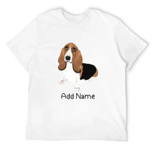 Load image into Gallery viewer, Personalized Basset Hound Dad Cotton T Shirt-Apparel-Apparel, Basset Hound, Dog Dad Gifts, Personalized, Shirt, T Shirt-Men&#39;s Cotton T Shirt-White-Medium-10