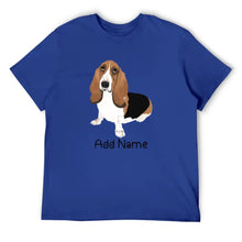 Load image into Gallery viewer, Personalized Basset Hound Dad Cotton T Shirt-Apparel-Apparel, Basset Hound, Dog Dad Gifts, Personalized, Shirt, T Shirt-Men&#39;s Cotton T Shirt-Blue-Medium-11