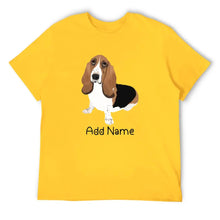 Load image into Gallery viewer, Personalized Basset Hound Dad Cotton T Shirt-Apparel-Apparel, Basset Hound, Dog Dad Gifts, Personalized, Shirt, T Shirt-Men&#39;s Cotton T Shirt-Yellow-Medium-13