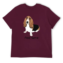 Load image into Gallery viewer, Personalized Basset Hound Dad Cotton T Shirt-Apparel-Apparel, Basset Hound, Dog Dad Gifts, Personalized, Shirt, T Shirt-Men&#39;s Cotton T Shirt-Maroon-Medium-15