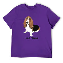 Load image into Gallery viewer, Personalized Basset Hound Dad Cotton T Shirt-Apparel-Apparel, Basset Hound, Dog Dad Gifts, Personalized, Shirt, T Shirt-Men&#39;s Cotton T Shirt-Purple-Medium-18