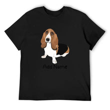 Load image into Gallery viewer, Personalized Basset Hound Dad Cotton T Shirt-Apparel-Apparel, Basset Hound, Dog Dad Gifts, Personalized, Shirt, T Shirt-Men&#39;s Cotton T Shirt-Black-Medium-9