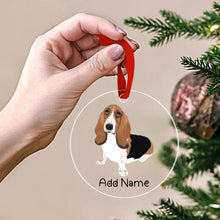 Load image into Gallery viewer, Personalized Basset Hound Love Christmas Tree Ornaments-Christmas Ornament-Basset Hound, Christmas, Personalized-Christmas Tree Ornaments-Transparent-3.5&quot; or 8.9 cm-2