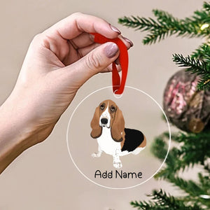 Personalized Basset Hound Love Christmas Tree Ornaments-Christmas Ornament-Basset Hound, Christmas, Personalized-Christmas Tree Ornaments-Transparent-3.5" or 8.9 cm-2