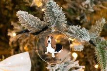 Load image into Gallery viewer, Personalized Basset Hound Love Christmas Tree Ornaments-Christmas Ornament-Basset Hound, Christmas, Personalized-Christmas Tree Ornaments-Transparent-3.5&quot; or 8.9 cm-3