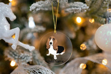 Load image into Gallery viewer, Personalized Basset Hound Love Christmas Tree Ornaments-Christmas Ornament-Basset Hound, Christmas, Personalized-Christmas Tree Ornaments-Transparent-3.5&quot; or 8.9 cm-4