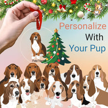 Load image into Gallery viewer, bassett_hound christmas-tree-ornament-multi