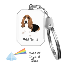 Load image into Gallery viewer, Personalized Basset Hound Love Crystal Glass Keychain-Accessories-Basset Hound-Crystal Keychain-Glass Crystal-One Size-2